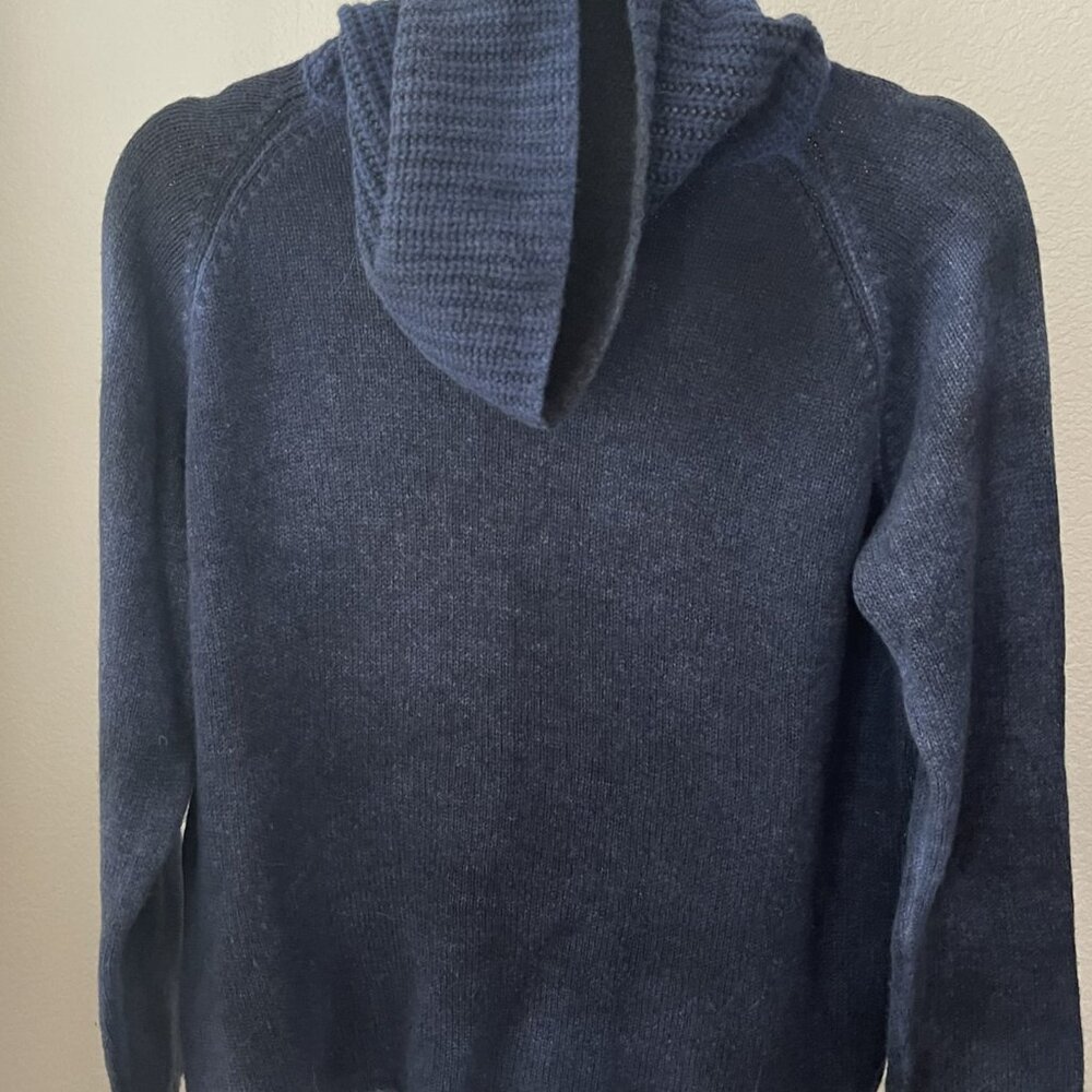 AVANT TOI BLUE BLACK HAND DYED CASHMERE TURTLENECK SWEATER - Picture 2 of 6